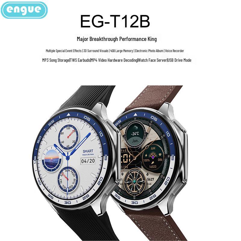 Engue EG-T12B Full Touch Smartwatch with Health & Call Features (CN version)