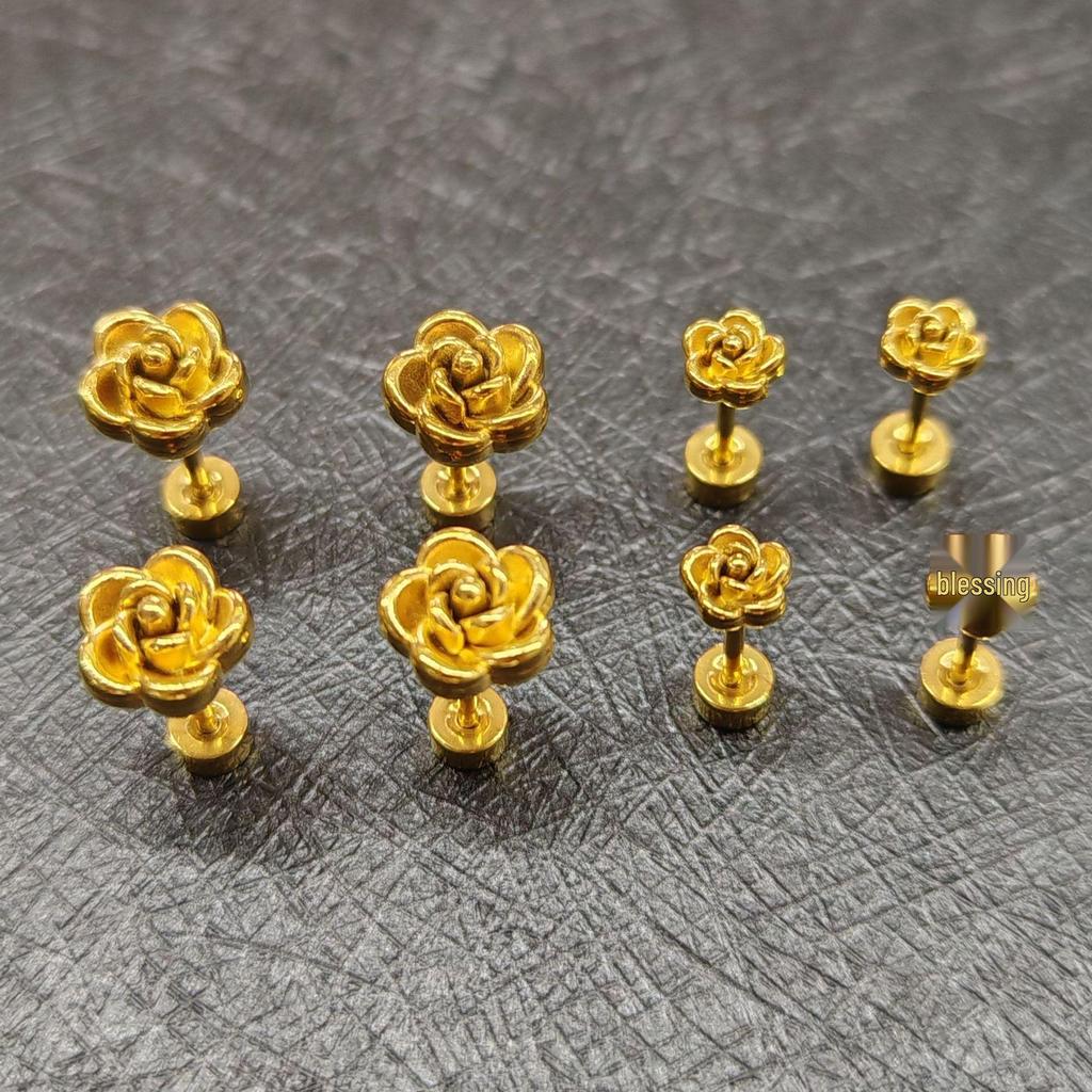Ohrstecker aus Edelstahl mit Rosentwist gegen Verlust - Modisch, Exquisit, Vielseitig, Nicht verblassend.