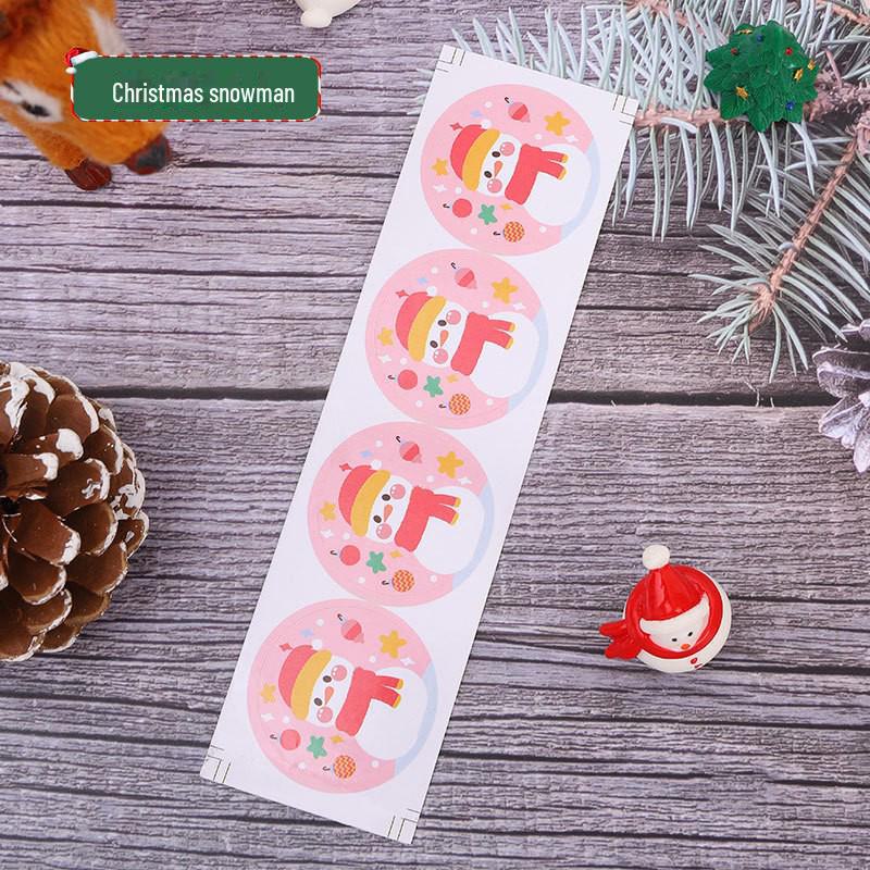 Autocolante Festive de Crăciun cu Desene Animate pentru Geam: Decalcomanii Rotunzi Moș Crăciun, Reni, Om de Zăpadă