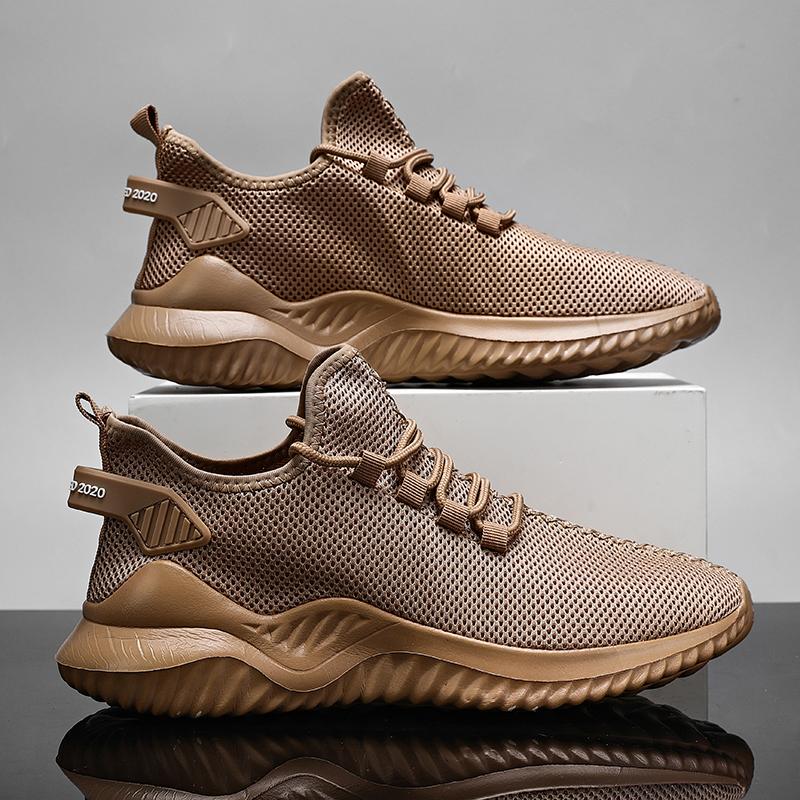 

Summer 2025 Men Platform Sneakers Light Comfortable Sports Mesh Running White Casual Tennis Shoes Big Size Zapatillas Hombre 12 коричневый