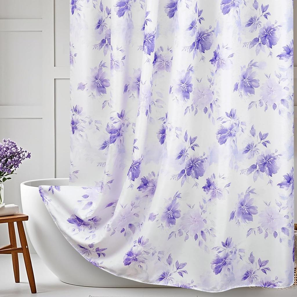 Winter Forest Green Pine Tree Shower Curtain, Winter Nature Scene Xmas Holiday Shower Curtain,Snow Forest Snowy Shower Curtain