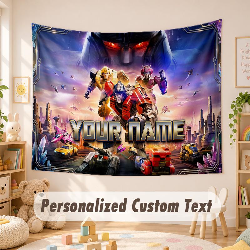 Custom Name Text Tapestry,Transformers Boho Wall Hanging, Decorative Backdrop Tapestry For Room