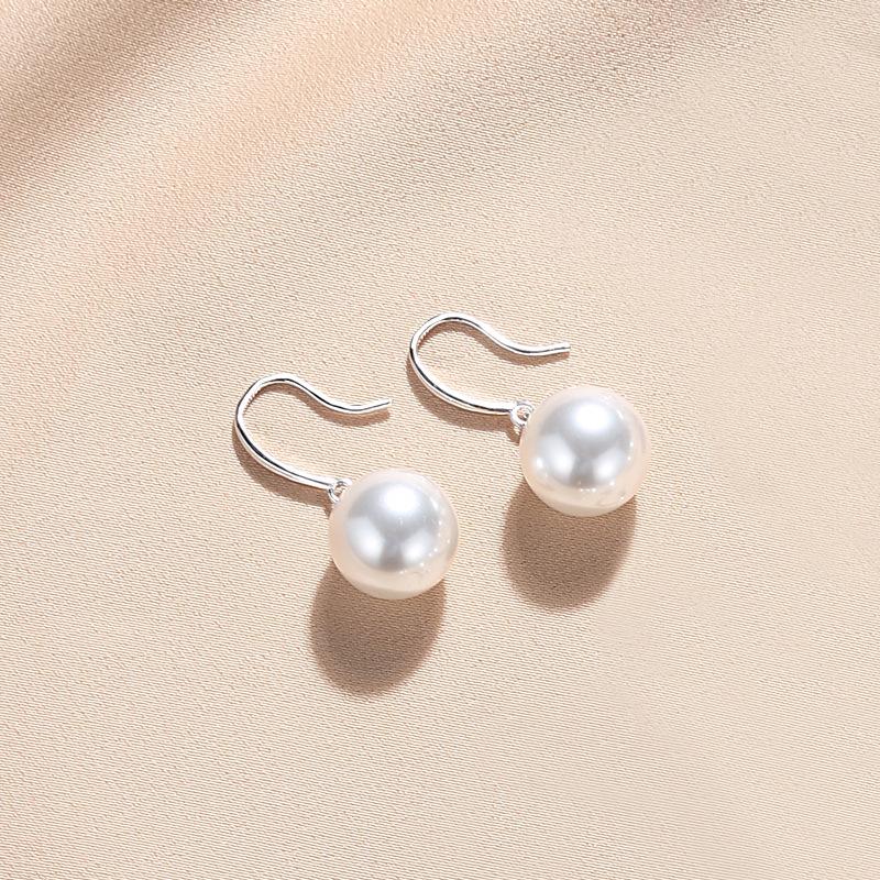 S925 Sterling Silver Large Pearl Dangle Earrings for Women - 2024 Niche Design Ear Hooks, High-End Temperament Jewelry.