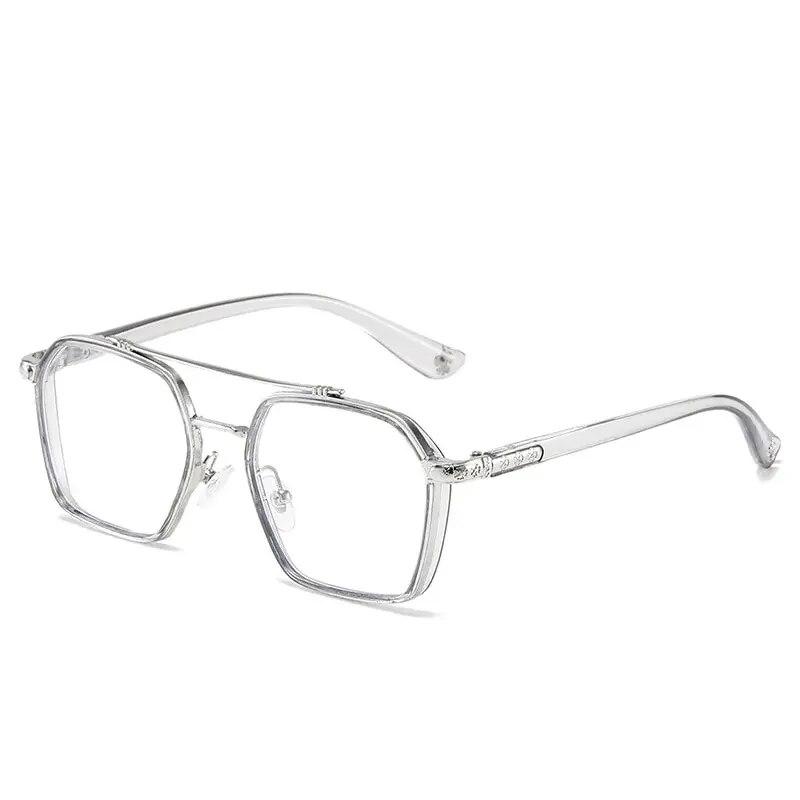 Men and Women Metal Glasses Retro Double Bridges Anti Blue Light Computer Mirror Reading and Playing Games Eye Protection 2023