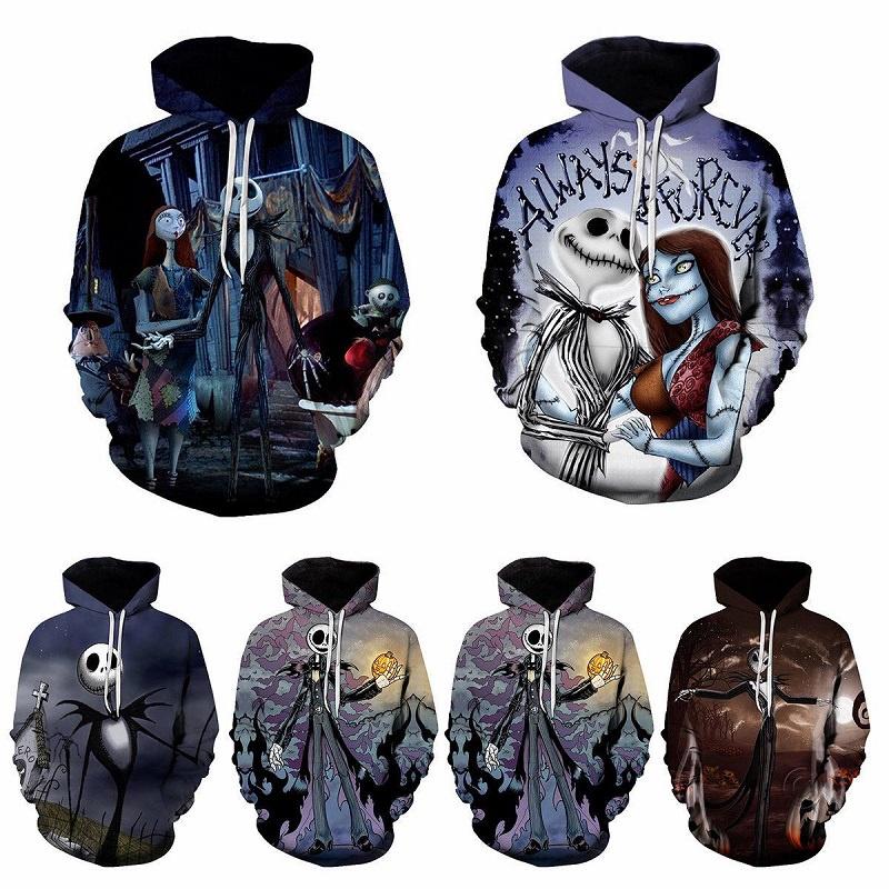 Nightmare Before Christmas Hoodie Pullover Sweatshirt Jack Sally Tops Unisex