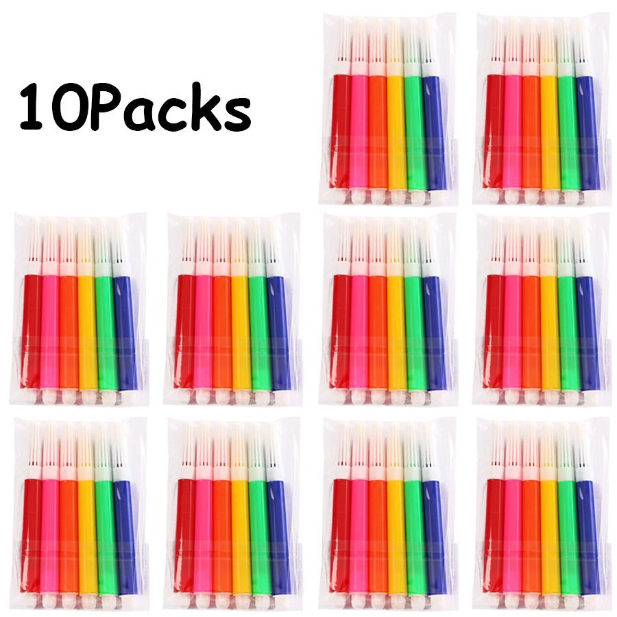 4/7/10Packs 6-Color Watercolor Pens Creative Mini Drawing Marker Pen Graffiti Bag Color Painting Pen Painting Art Stationery Acc