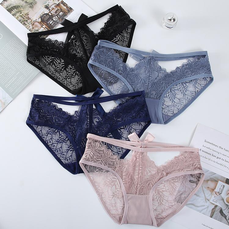 Women's Panties Sensual Erotic Exotic Sexy Panties See-through Lace Hollow Comfortable Women Underwear