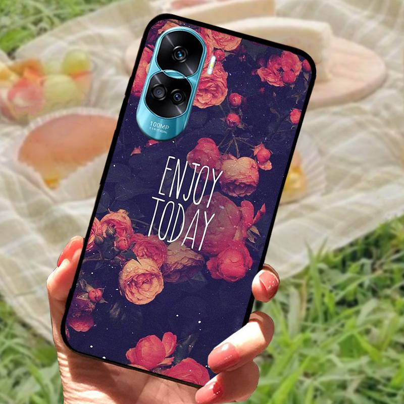 For Honor 90 Lite Case Honor90 Pro Silicone Painted Soft Black Cover for Huawei Honor 90 Pro Phone Shell 90Lite 5G Funda Coque