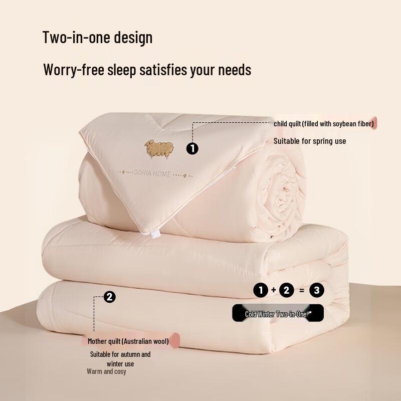 

Dohia Zippered Wool & Soybean Fiber All-Season Duvet