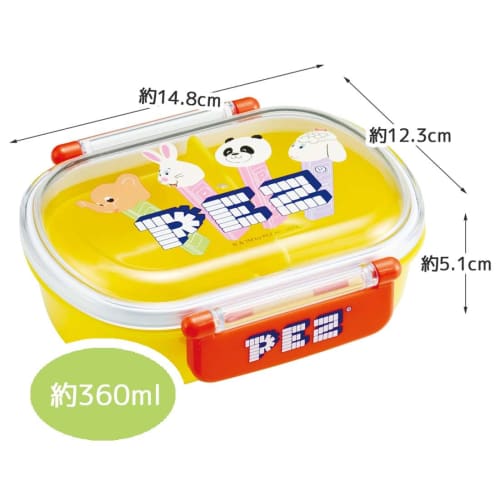 Skater Children's Bento Box, 360ml Capacity, with a Fluffy Lid, Made in Japan, Single Tier, Dishwasher and Microwave Safe, PEZ, for Boys and Girls, QA