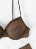 2024 European and American Solid Color Underwire Bikini - Sexy Women's Beach Swimsuit