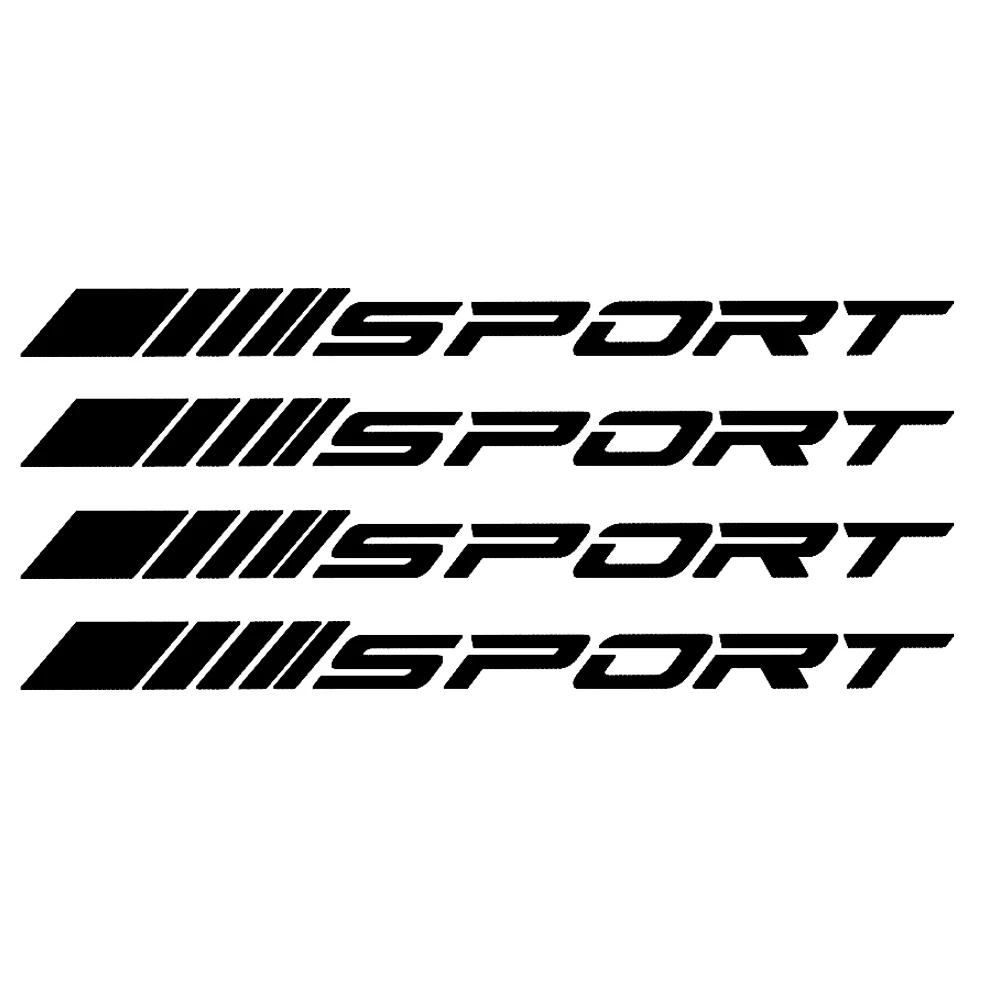 4PCS Racing SPORT Letter Car Stickers - Waterproof UV Resistant PET Vinyl Decal for Auto Wheel Rims Hub Tire Styling Decoration