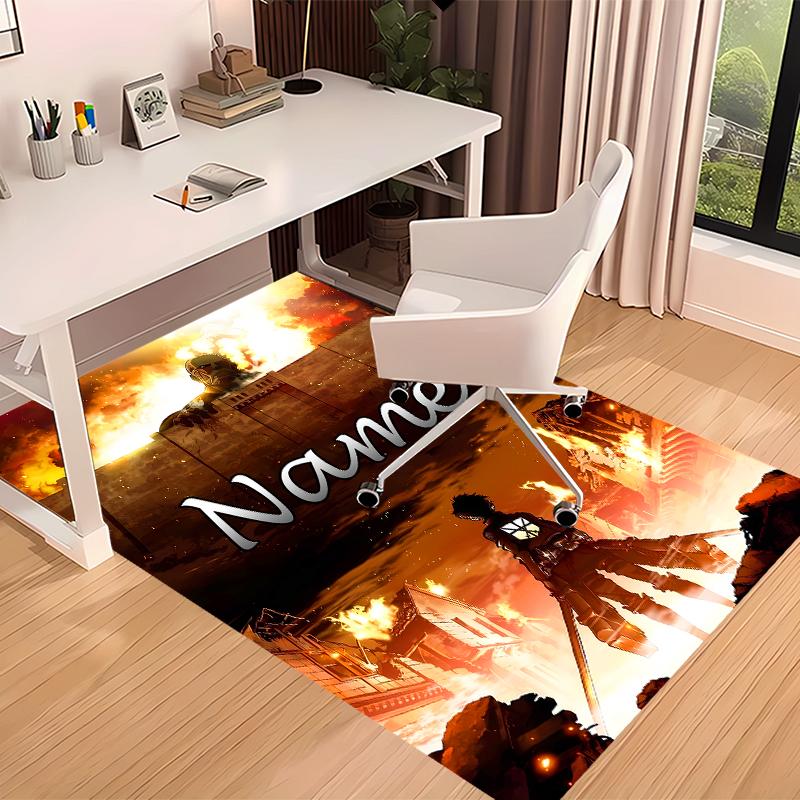 Custom personalization Attack on Titan Print Area Rug - Soft, Washable Non-Slip Indoor Mat,Living Room,Home&Office Decorative Rug