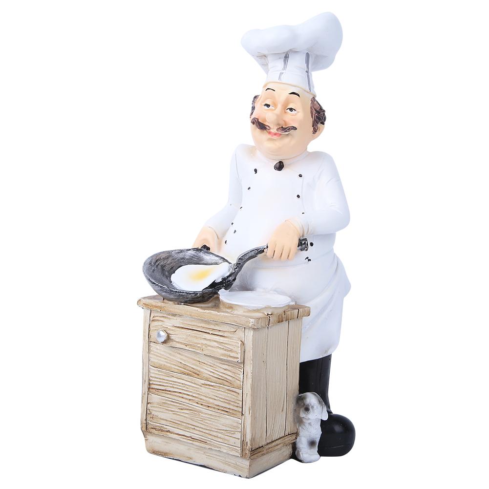 

Ремесло Подарок Мода Шеф-повар Смола Украшение Реалистичное с Гладкими Линиями для Ресторана Кафе7124V 01 Готовящий Шеф-повар