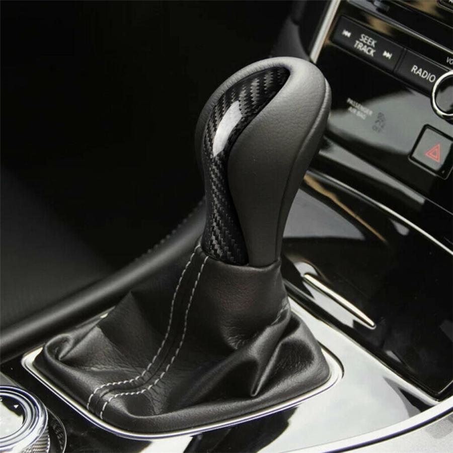 Real Carbon Fiber Inner Gear Shift Knob Cover Trim For Infiniti Q50 Q60 2014-19