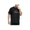 Adidas Logo Stripe Breathable Short Sleeve T-Shirt Men Tops Black HA3637