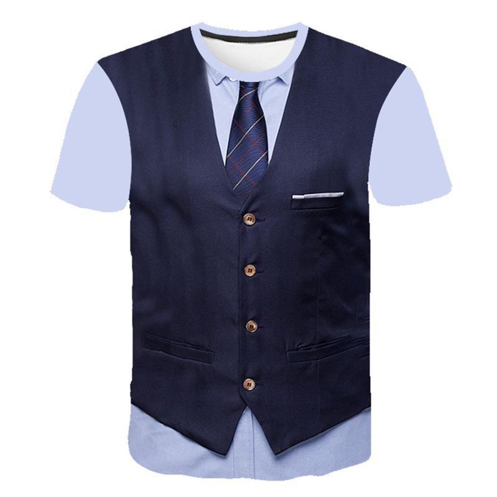 Buy Hot Men 3D Suit Fake Tie Print T 