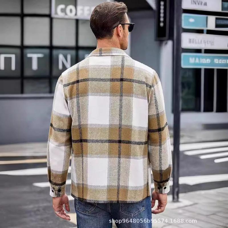 Neues Herren High-End Thermo Plaid Herbst- und Winter Verdickte Hemdjacke