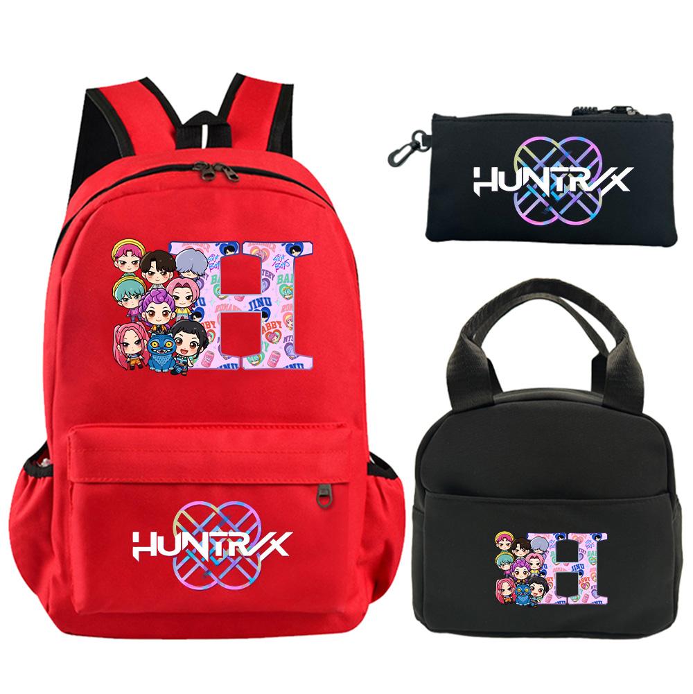 3Pcs/set 26 English Letter Printed Backpack Shoulder Bag Pencil Case for Teenager Student Boy Girl SchoolBag Large Capacity Waterproof Bookbag Gift