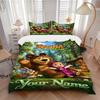 Masha Bear Forest Adventure Bedding Set Personalized Washable Custom 3Pcs Duvet Cover Pillowcases Soft Microfiber Home Bedroom Gift