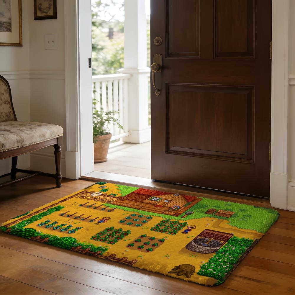 Floor Mat Soft Flannel Rug Non Slip Absorbent Mat for Bathroom Bedroom Home Decor Hot Anime S Stardew V Valley