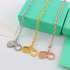 Korean-Style Heart Tag T-Bar Chunky Chain Bracelet – Valentine's Day Gift