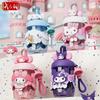 X&W 650ML for Sanrio Kuromi Water Bottle Straw Cup with Cartoon Lid Home Portable Cups Office Use PP Material Water Cup