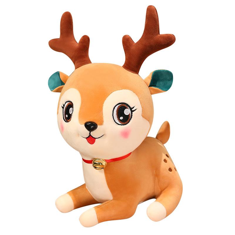 Cartoon Christmas Elk Doll Plush Toy Sika Deer Doll Children'S Soothing Pillow Ragdoll
