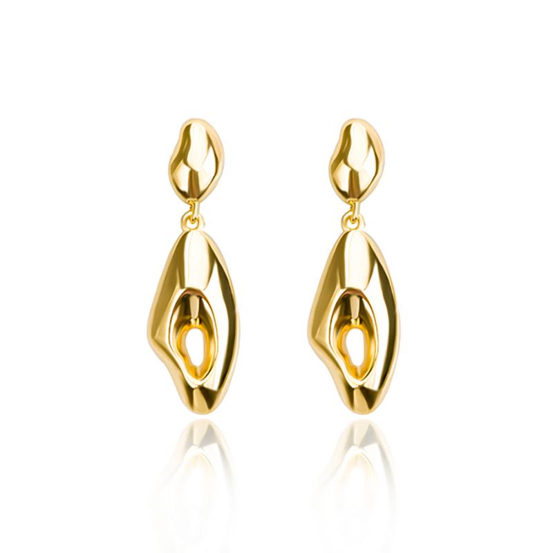 

Серьги-подвески «Капля» из стерлингового серебра S925 с позолотой «Jade Angel» 925 Silver