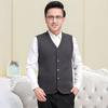 Men Vest Coat V-Neck Sleeveless Single Breasted Waistcoat with Pockets Solid Color Thickened Velvet Lining Coldproof Vest