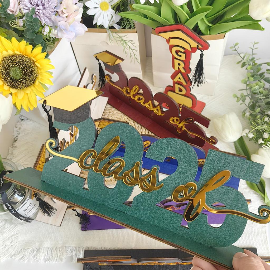 Three Dimensional 2025 Graduation Season Wooden Holiday Decoration Ornaments Graduation Season Gifts
