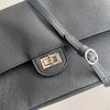 Maxi mouth cover bag simple soft granular calfskin hobo bag commuting large capacity shoulder armpit bag clamshell bag