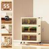 40-60cm Wide Transparent Foldable Double Door Floor Storage Cabinet with Multiple Layers