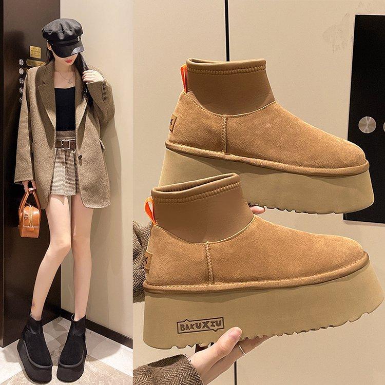 2025 Autumn and Winter New Super Good Version~ Piled Thick-soled Small Short Tube Wool Fluffy Snow Short Boots Women's Winter