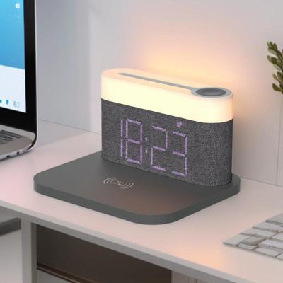 3-in-1 Magnetic 15W Fast Wireless Charger with Touch Dimming Night Light & LED Clock