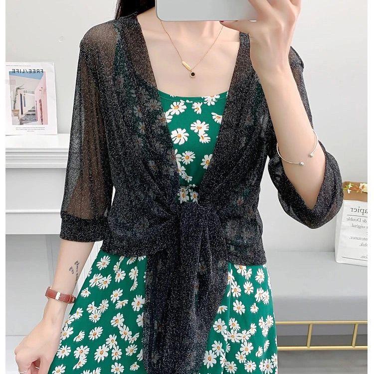 

Шифоновая рубашка однотонный свободный внешний кардиган солнцезащитная одежда летняя рубашка с кондиционером шаль для женщин 2XL чёрный