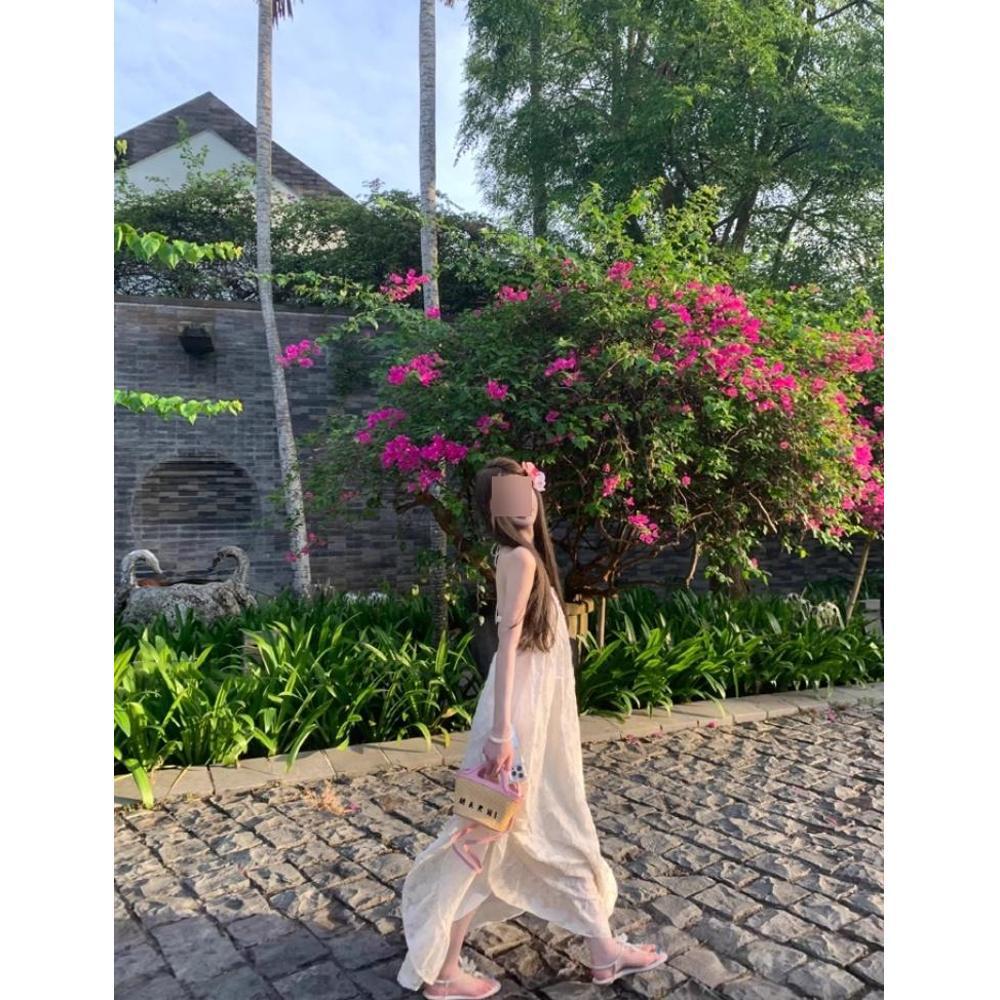 Neck Dress Women's Summer Seaside Halter Long Dress Super Fairy Temperament Loose a Word Skirt Holiday Style