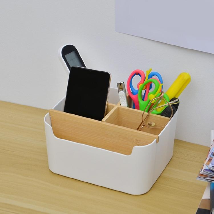 Space Saving Wood Pen Holder Storage Case Remote Storage Holder