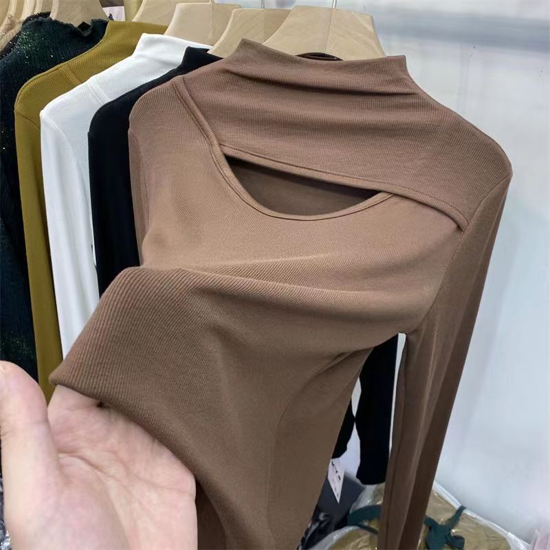 Frauen Herbst Winter High Neck Solide ColoLong Ärmel Stricken Pullover Inneren Schlanke Bodenbildung Tops