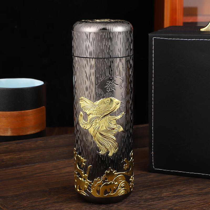 ZISIZ Fortune Fish Silver Office Tea Cup 280ml