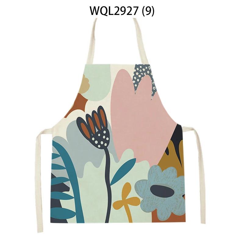 Abstract Plants Kitchen Aprons Home Cooking Sleeveless Aprons Baking Accessories Flowers Pattern Waist Bibs Antifouling Apron