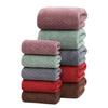 Enfärgad Korallfleece Huvförsedd Badlakan Set - Broderad, Tjock, Absorberande, Stor