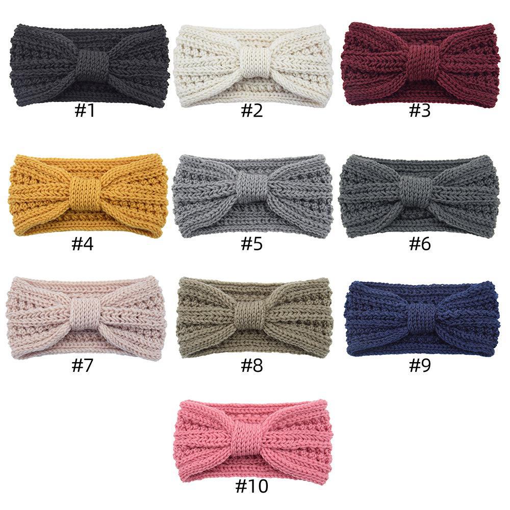 European & American Knit Wheat Ear Bow Headband: Sports, Earmuffs, Handmade Wool Hair Accessories.