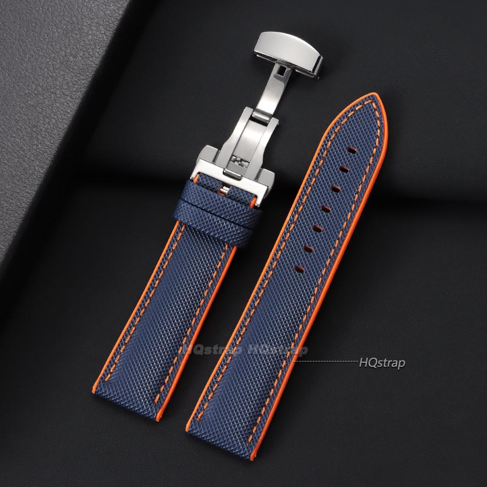 20 22 24mm Carbon Fiber Watch Strap Unisex Silicone Watchband Sport Strap for Smart Watch Waterproof Butterfly Buckle Bracelets