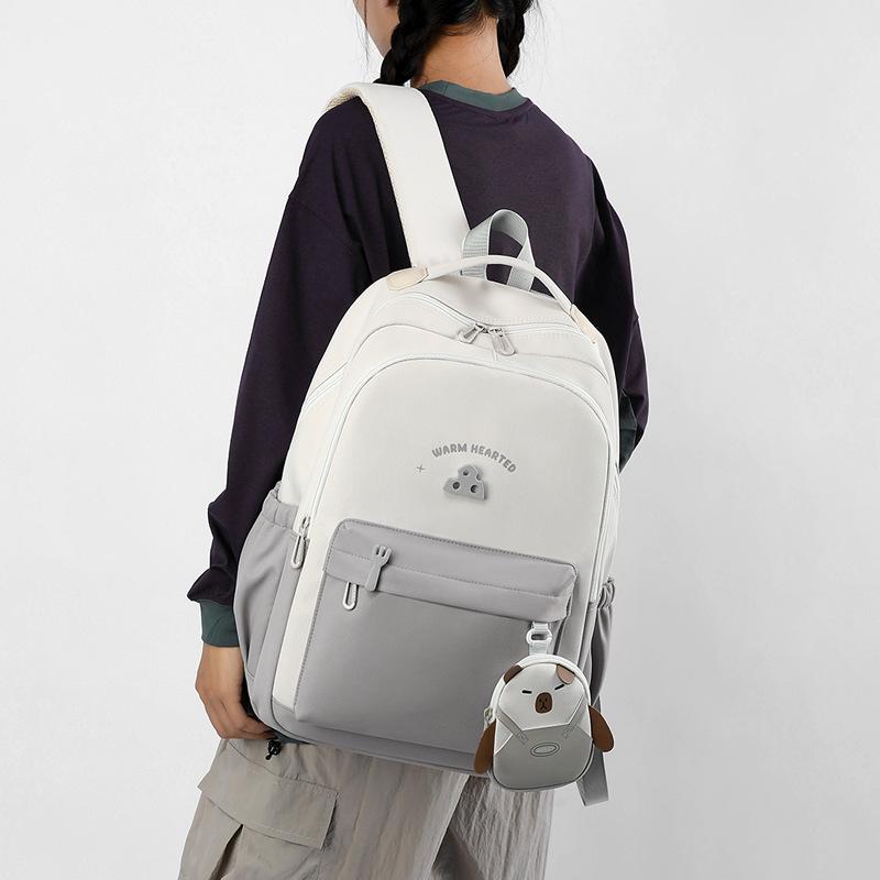 Schulranzen mit großer Kapazität für Studenten, Herren- und Damen-Rucksack mit Farbkontrast