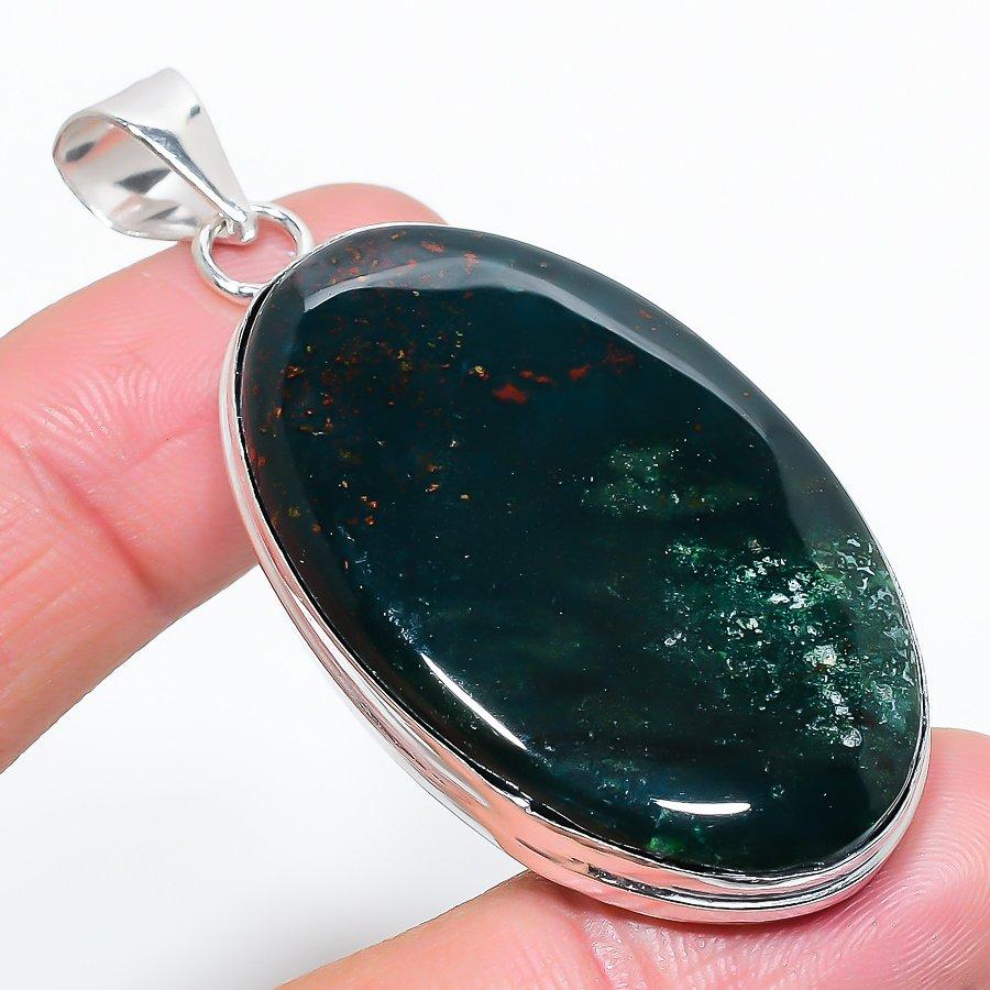 

Подвеска ручной работы в этническом стиле с драгоценным камнем из кровавого камня 2,56 дюйма VR-2617