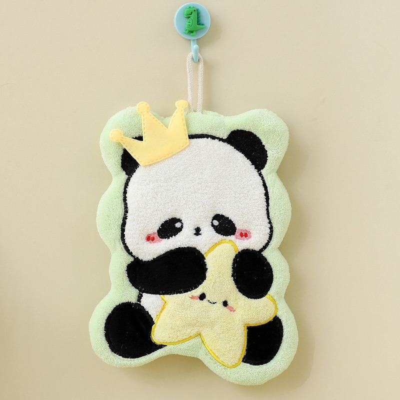 Kids Cartoon Hand Towel Coral Fleece Thick Hanging Towel for Kitchen Bathroom Soft Absorbent Washcloth Children Gift Set with Loop