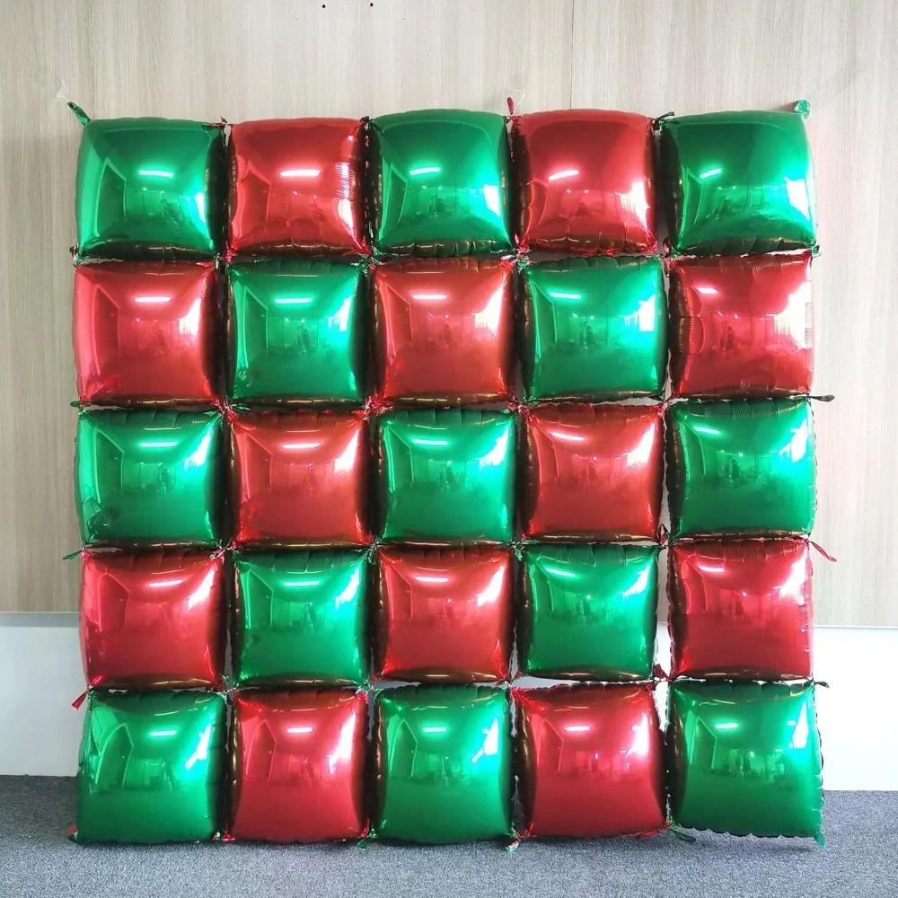 

50Pcs Rose Pink Blue Square Foil Balloons Double Side Wall Balloons Home Decor Style9