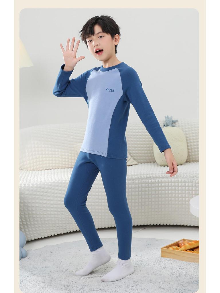 Children's Cattail Floss Pajama Set - Boys & Girls Long Johns for Autumn & Winter