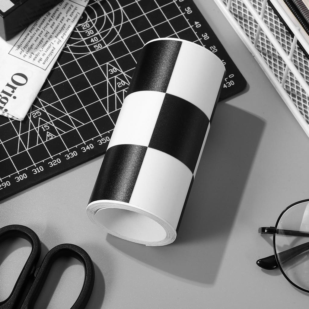 1 Roll Bulletin Board Borders Checkered Wall Sticker Bathroom Wall Stickers Skirting Line Decal Decorative Bulletin Board Trim